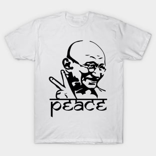 Gandhi Peace Hand Symbol Anti-war India T-Shirt